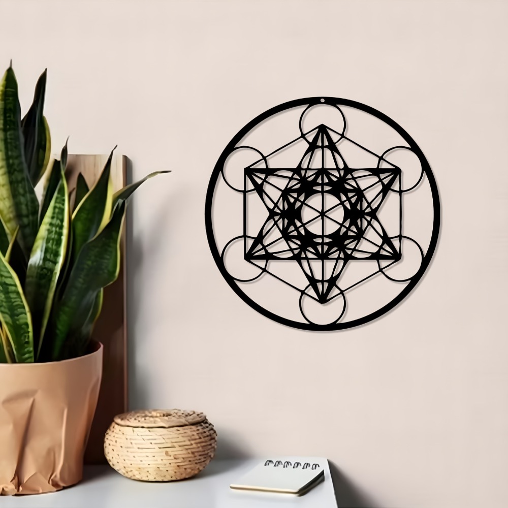 Home Decor - CIFBUY งานศิลปะติดผนังเหล็กรูปดาวเดวิด ประติมากรรมโลหะกันสนิม แผ่นป้ายแขวนสำหรับตกแต่งบ้าน รั้ว และโบสถ์ยิว