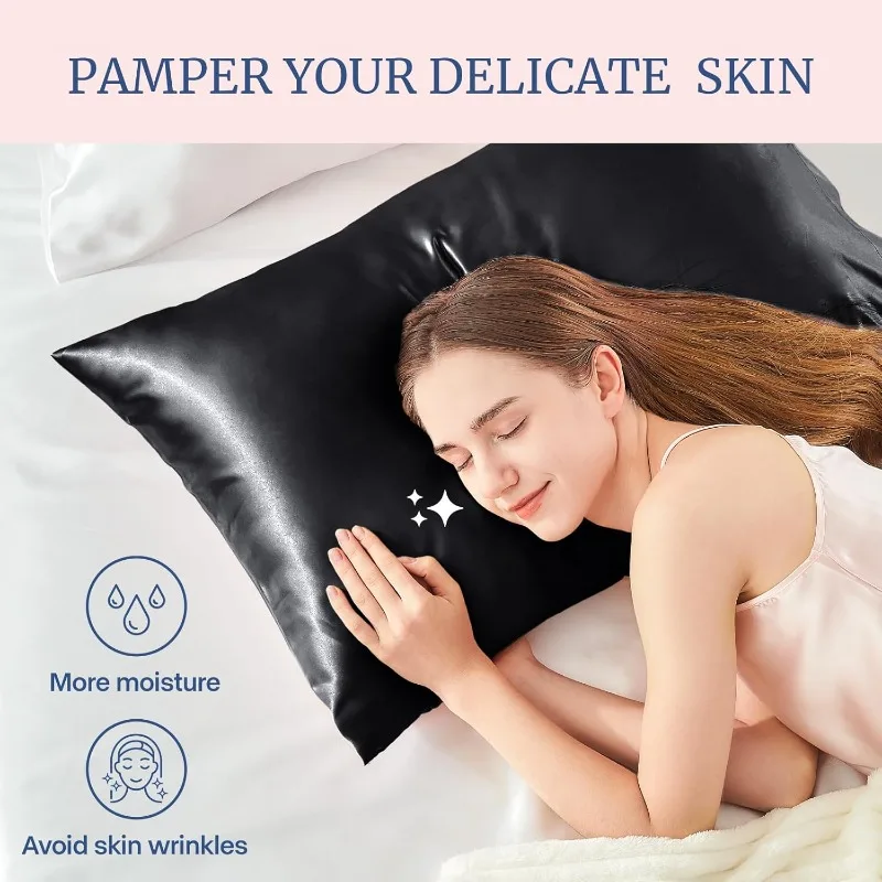 1/2 ชิ้น ปลอกหมอนผ้าซาตินหลายข - Satin Silk Pillowcase Hair Skin บทวิจารณ์และราคา