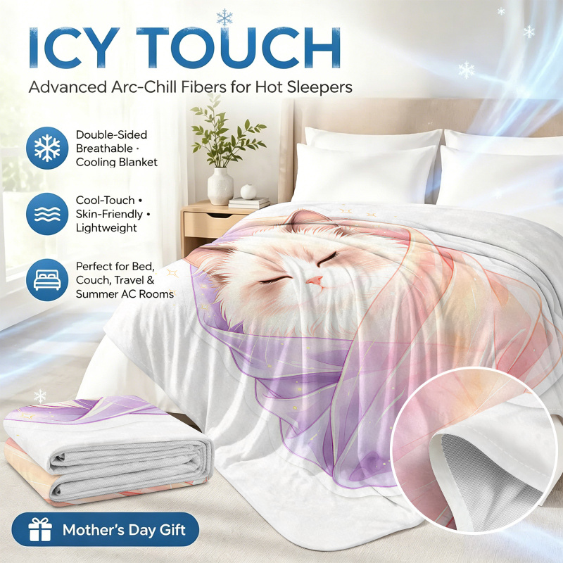 ผ้าห่มลายการ์ตูนแมว ผ้าห่มเย็น - Cooling Blanket Hot Sleepers บทวิจารณ์และราคา