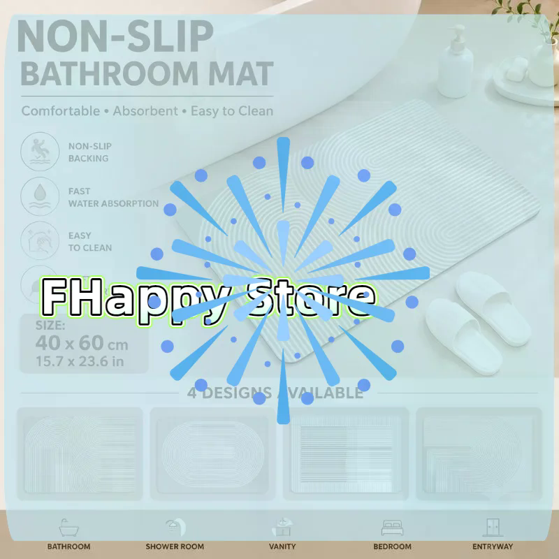 พรมเช็ดเท้าไดอะตอมไมต์ลายทางสี - Quick Dry Diatomite Bath Mat บทวิจารณ์และราคา