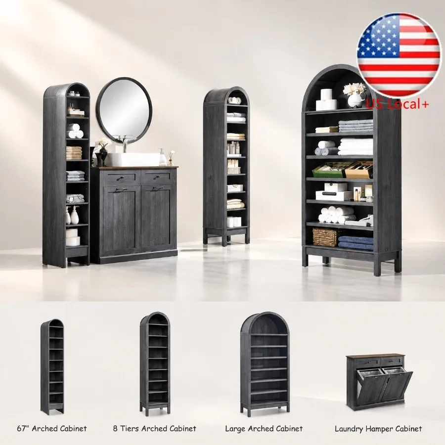 ตู้เก็บของในห้องน้ำทรงโค้งสูง  - Storage & Organization บทวิจารณ์และราคา