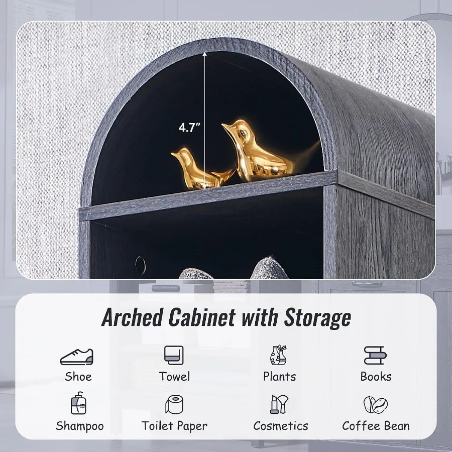 ตู้เก็บของในห้องน้ำทรงโค้งสูง  - Storage & Organization บทวิจารณ์และราคา