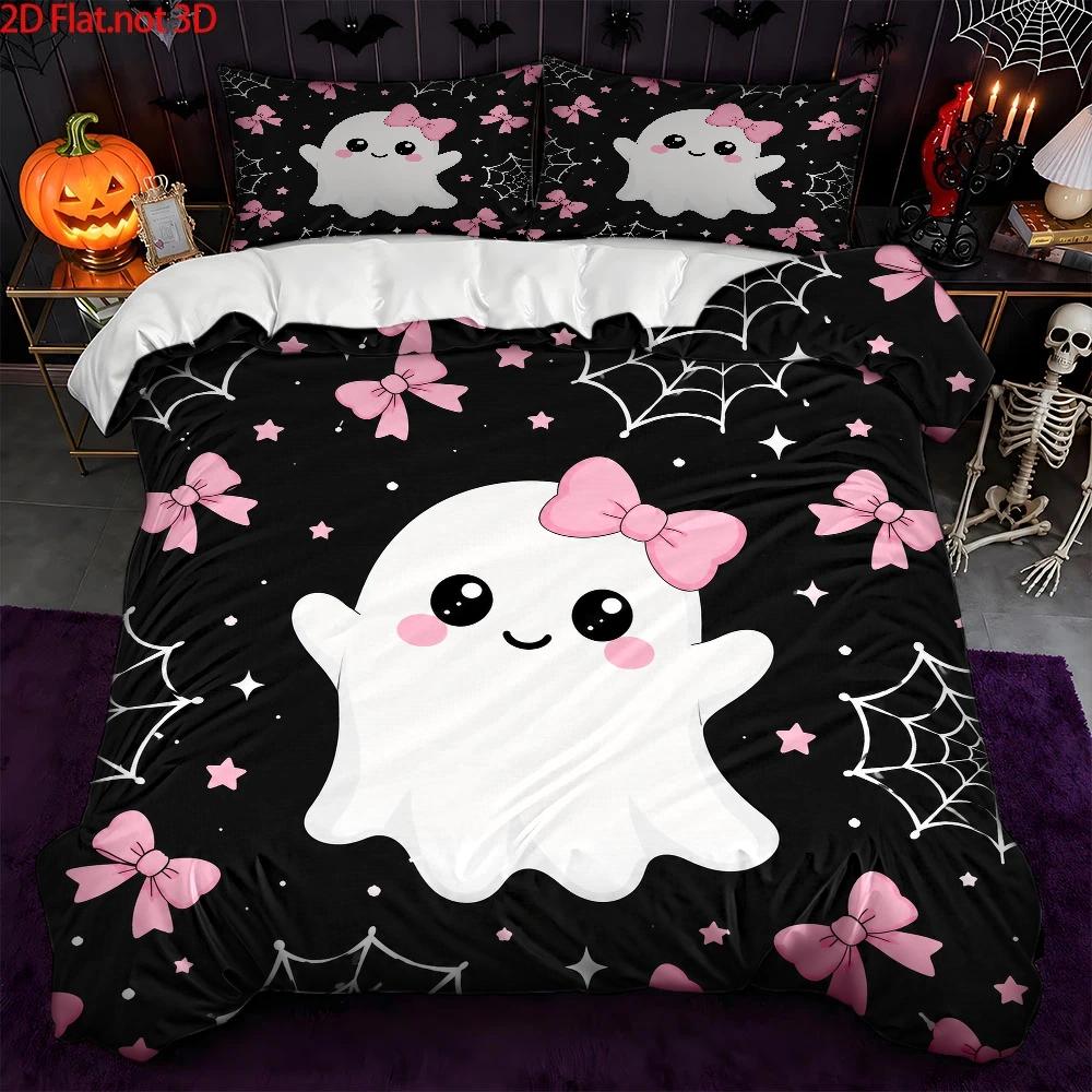 ชุดเครื่องนอนสามชิ้นลายผีน่ารั - Duvet Cover Sets With Zipper บทวิจารณ์และราคา