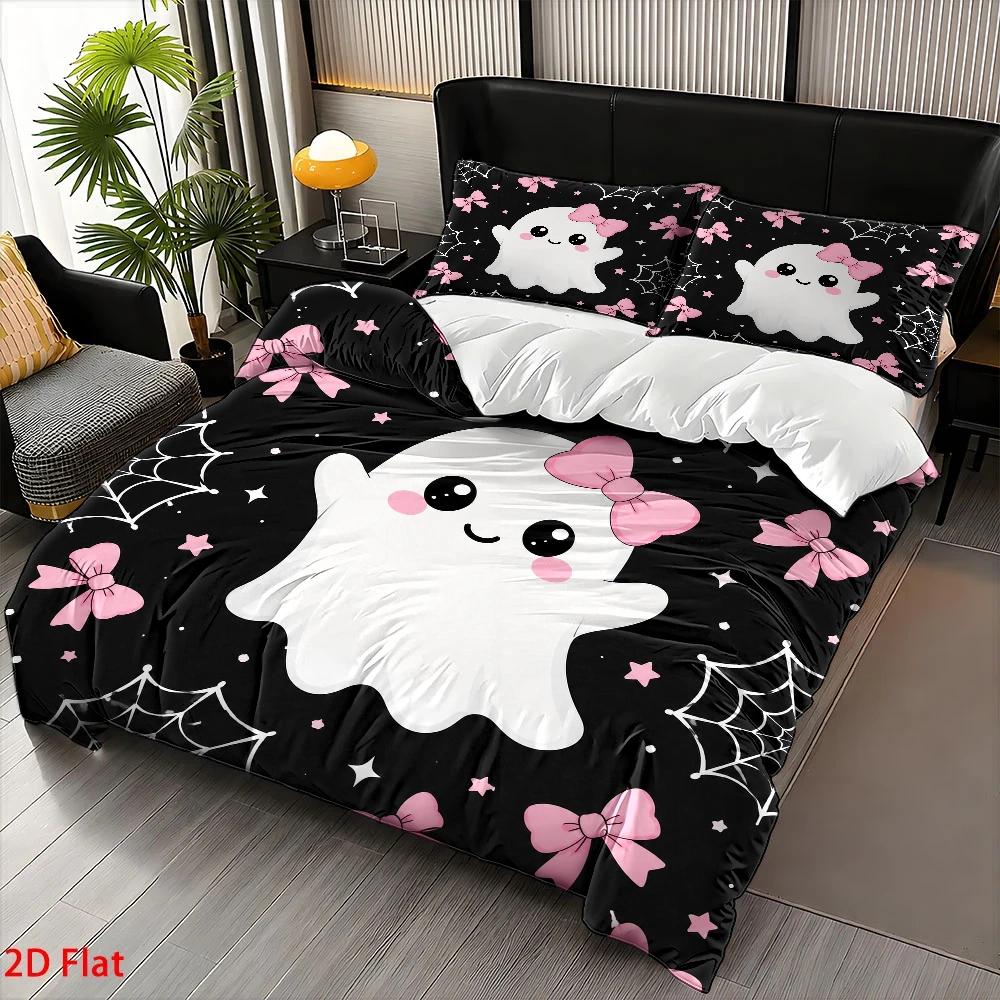 ชุดเครื่องนอนสามชิ้นลายผีน่ารั - Duvet Cover Sets With Zipper บทวิจารณ์และราคา