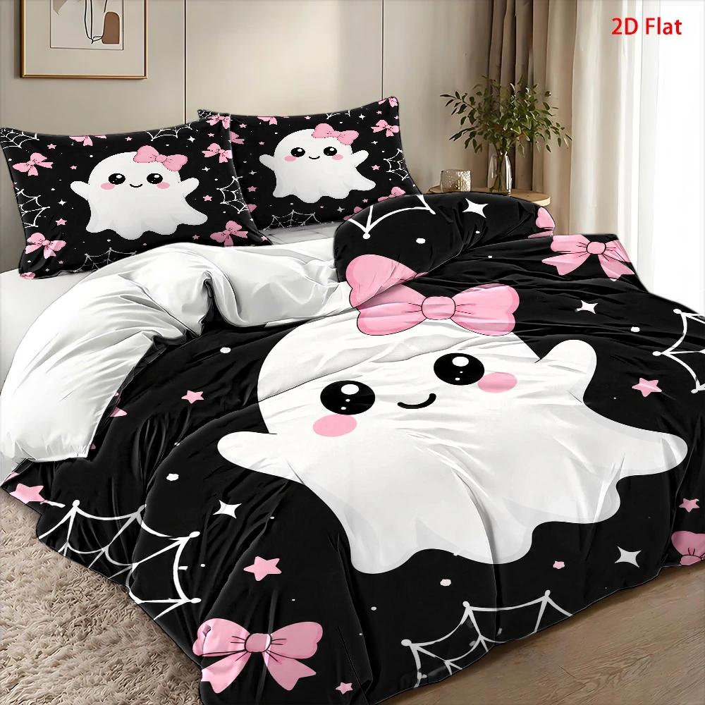 ชุดเครื่องนอนสามชิ้นลายผีน่ารั - Duvet Cover Sets With Zipper บทวิจารณ์และราคา