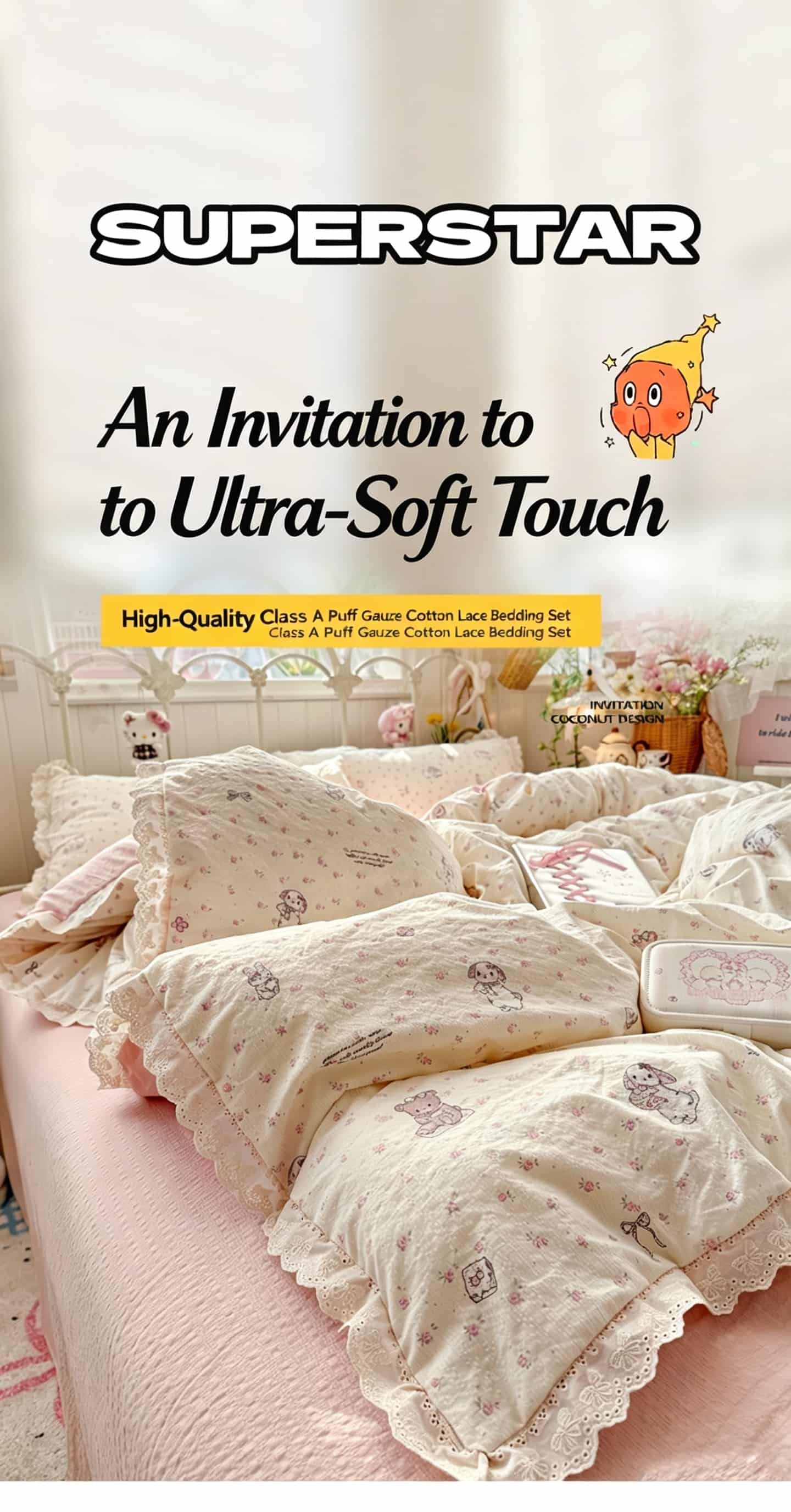 ชุดเครื่องนอนลายดอกไม้ประดับลู - Aesthetic Floral Duvet Cover บทวิจารณ์และราคา