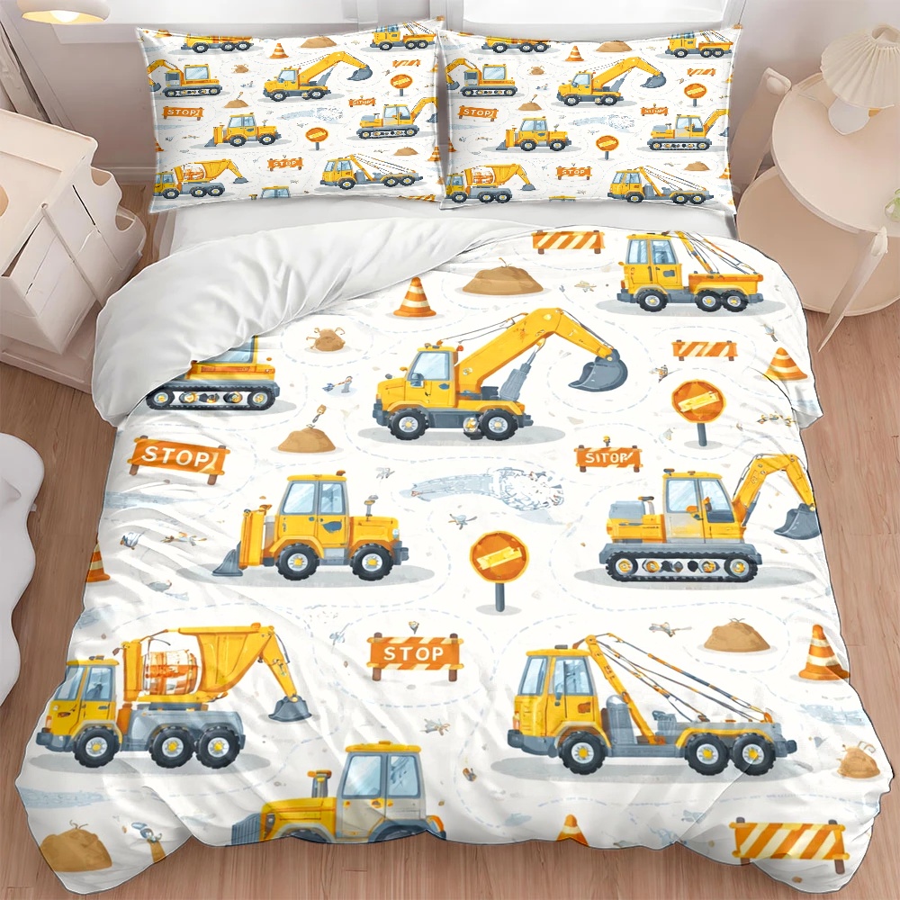 ชุดเครื่องนอนลายรถก่อสร้าง 3 ช - Duvet Cover Sets With Zipper บทวิจารณ์และราคา