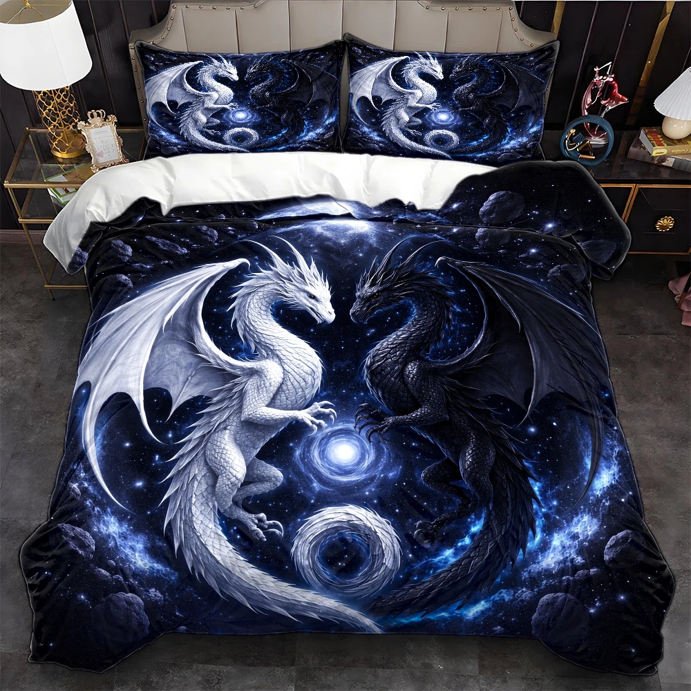 ชุดผ้าปูที่นอนลายมังกรท้องฟ้าจ - Duvet Cover Sets With Zipper บทวิจารณ์และราคา