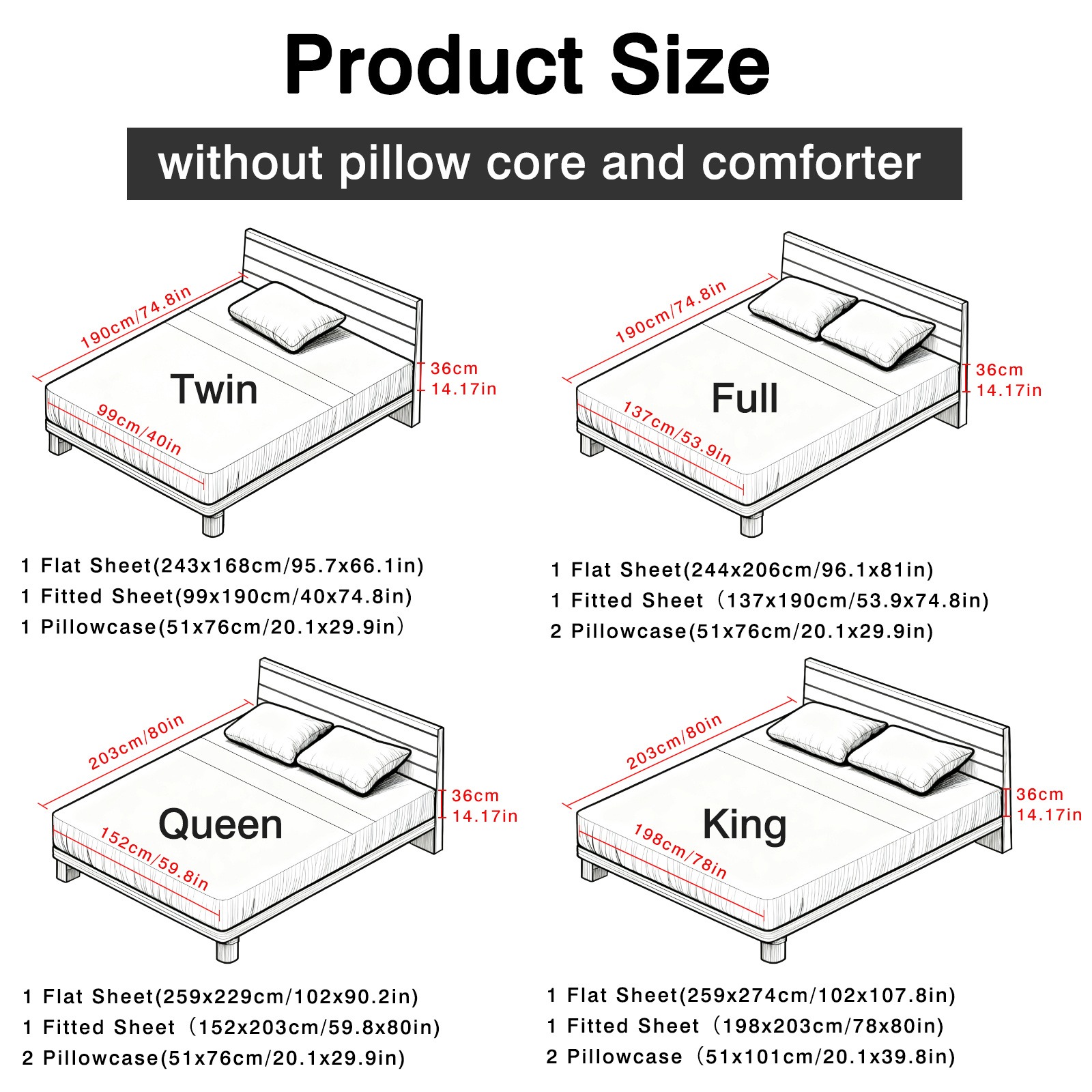ชุดผ้าปูที่นอนใยไผ่เย็นสบาย สำ - Fitted Bed Sheets Deep Pocket บทวิจารณ์และราคา