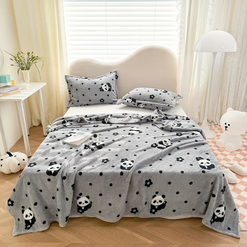 ผ้าห่มขนปุยนุ่มพิมพ์ลายแพนด้า  - Fluffy Fleece Comforter King Size บทวิจารณ์และราคา